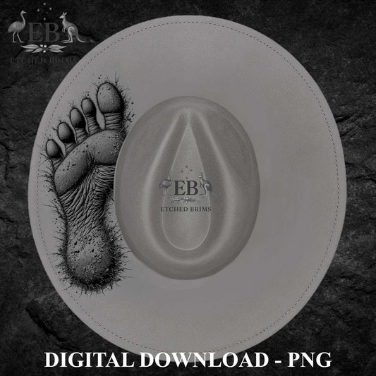 Bigfoot Foot Print, Hat Burning Design | Hat Engraving Design | Hat Burning File | Laser Download, EB1223