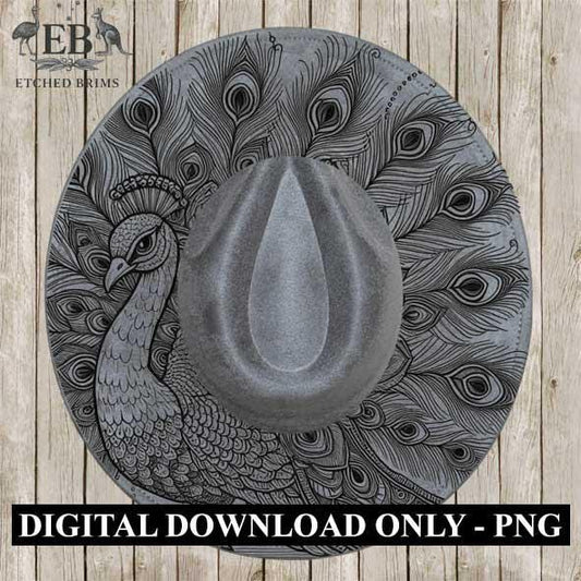 Peacock 7 Hat File, Hat Burning Design, Digital Download PNG, Hat Burning Template, Hat Laser Engraving Design, Bird Design, Hat File EB337