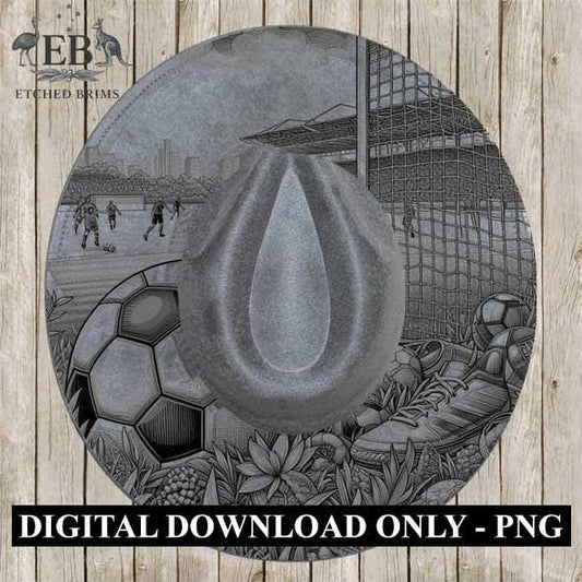 Hat Burning Design, Soccer Ball 1, Sports Hat File, Digital Download PNG, Hat Burning Template, Hat Laser Engraving Design, Hat File EB417