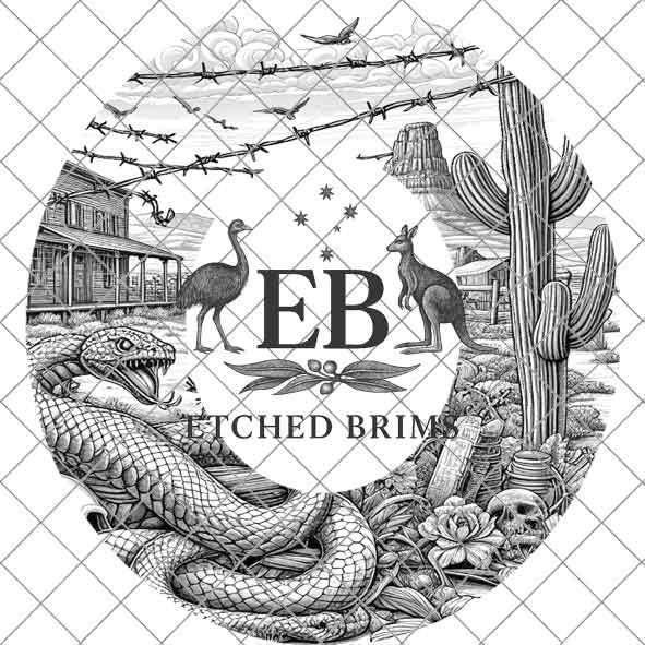 Snake Skull Western 3, Western Brim PNG Template, Digital Laser Burn Design for Wide Brim Faux Suede Hats, Laser Hat Burning File EB210