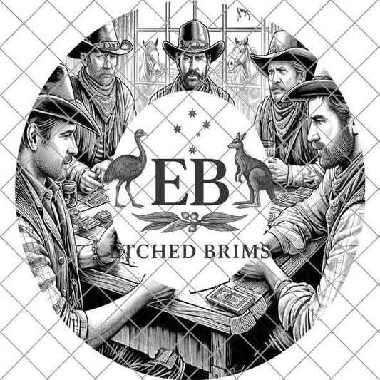 Saloon Bar Cowboy 3, Hat Engraving, Western Brim, Template, Digital Laser Design Wide Brim Faux Suede Hat, Boho,Laser Hat Burning File EB297