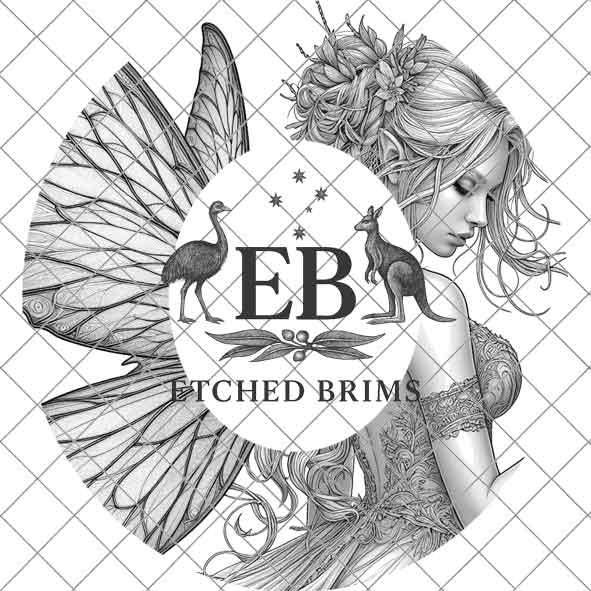 Fairy 9 Laser Hat Burning Design, Digital Download PNG, Hat Burning Template, Hat Laser Engraving Design, Wide Brim Hat Laser File EB132