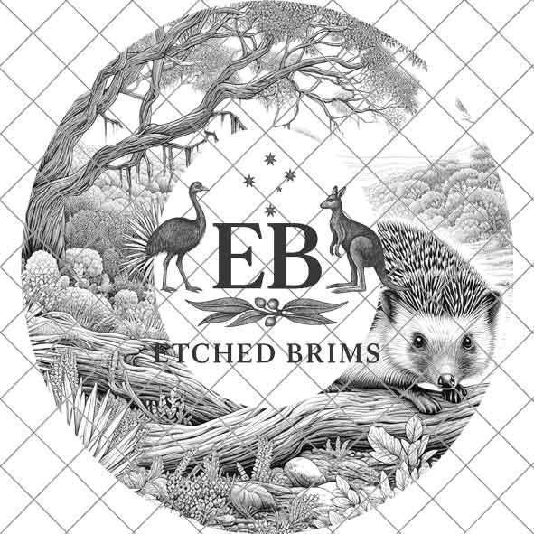 Hat Burning Design, Hedgehog and Woodlands 2, Wide Brim Hat Design, Hat Burning Template, Hat Burning Stencil, Laser File, PNG File, EB477