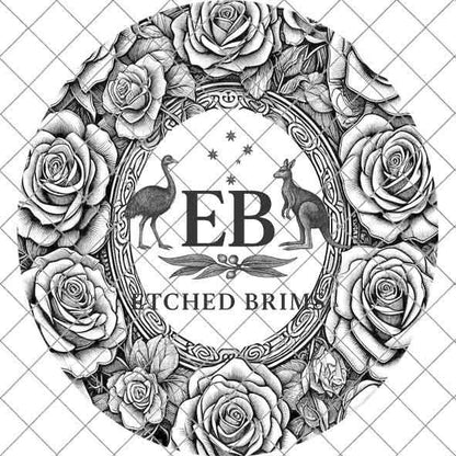 Roses 2 Flowers Hat File, Laser Hat Burning Design, Digital Download PNG, Hat Burning Template, Hat Laser Engraving Design, Hat File EB204