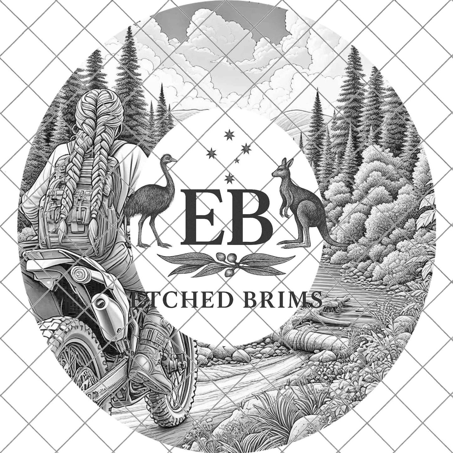 Girl Dirt Bike Riding, Hat Burning Design, Hand Burning Stencil, PDF & PNG, Hat Burning Template, Laser Engraving Design, EB727
