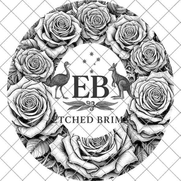 Roses 1 Flowers Hat File, Laser Hat Burning Design, Digital Download PNG, Hat Burning Template, Hat Laser Engraving Design, Hat File EB203