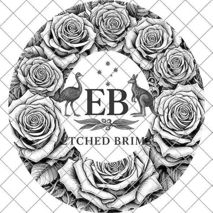 Roses 1 Flowers Hat File, Laser Hat Burning Design, Digital Download PNG, Hat Burning Template, Hat Laser Engraving Design, Hat File EB203