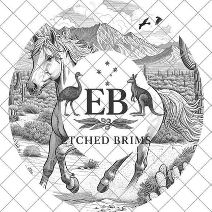 Desert Horse 11, Laser Hat Burning Design, Digital Download PNG, Hat Burning Template, Hat Laser Engraving Design, Hat File EB349