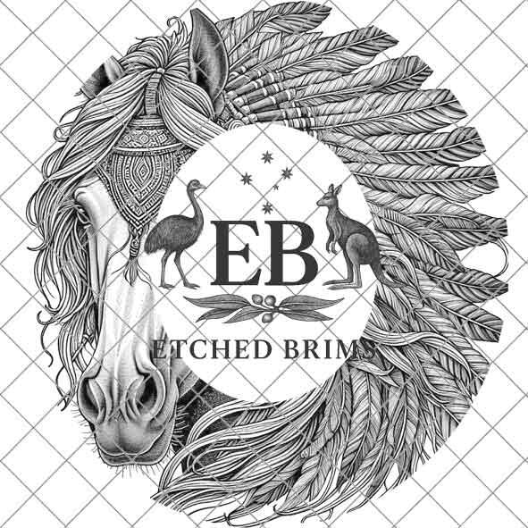 Indian Horse & Feathers 13, Laser Hat Burning Design, Digital Download PNG, Hat Burning Template, Hat Laser Engraving Design, Hat File EB105