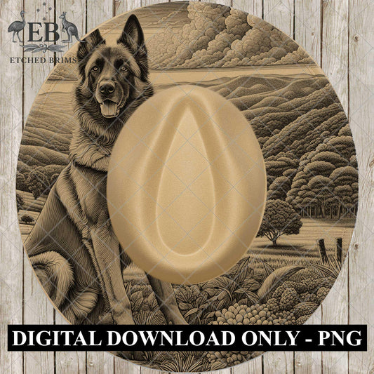 Belgian Malinois Dog Hat Engraving Template, PNG for Laser Hat Burning, PDF for Hand Burning Design, Digital Download, EB947