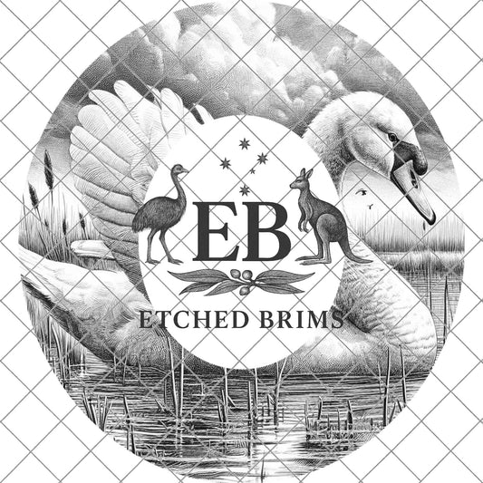 Swan, Laser Engraving, Hat Burning Design, Wide Brim Hat Template, Hat Burning PNG Pattern, Hat Burning Stencil, EB779