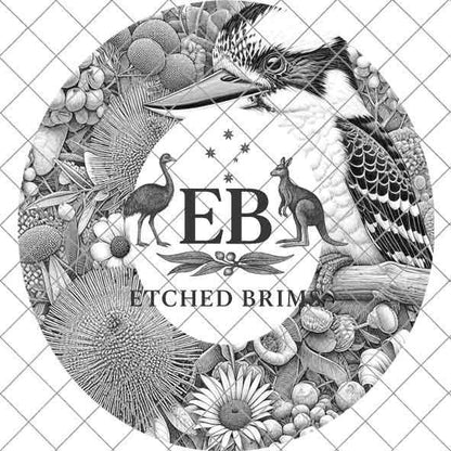 Hat Burning Design, Australian Kookaburra Bird, Australian Native Flowers, Hat Burning Template, Hat Burning Stencil, PDF & PNG File, EB436