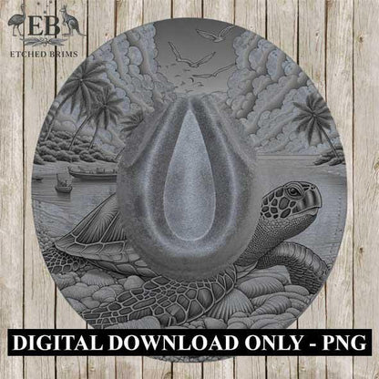Turtle 3 Hat File, Hat Burning Design, Digital Download PNG, Hat Burning Template, Hat Laser Engraving Design, Turtle Design, Hat File EB341