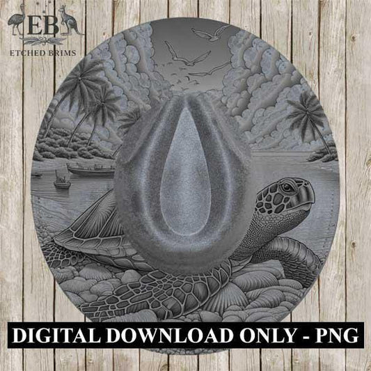 Turtle 3 Hat File, Hat Burning Design, Digital Download PNG, Hat Burning Template, Hat Laser Engraving Design, Turtle Design, Hat File EB341