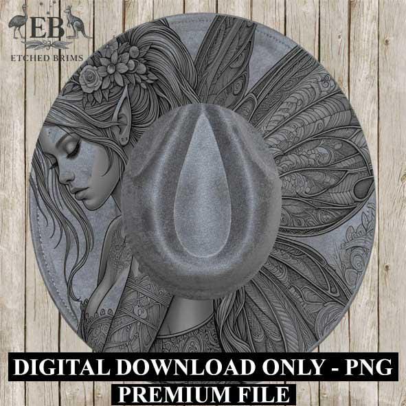 Fairy 16 Laser Hat Burning Design, Digital Download PNG, Hat Burning Template, Hat Laser Engraving Design, Wide Brim Hat Laser File EB135