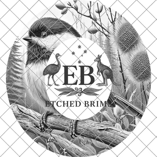 Chickadee Bird, Hat Burning Design for Wide Brim Hats. PNG for Laser Engraving and PDF Burning Stencil for Hand Burning, EB743