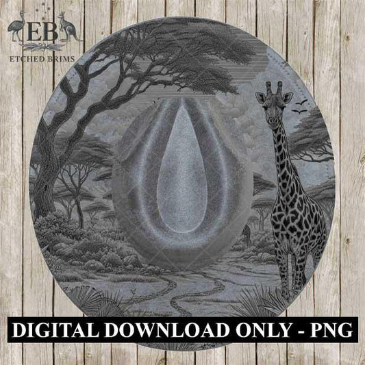 Giraffe Safari 3, Hat Burning Design, Digital Download PNG & PDF, Hat Burning Templates, Laser Engraving Design, Hat Burning Stencils, EB494