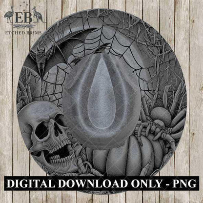 Halloween Hat Template, Spider Web Hat Burning Design, Spooky Season, PNG, Hat Burning Stencil, Hat Burning Design, Engraving Pattern, EB463