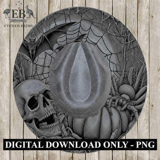 Halloween Hat Template, Spider Web Hat Burning Design, Spooky Season, PNG, Hat Burning Stencil, Hat Burning Design, Engraving Pattern, EB463