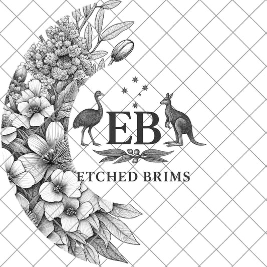 Flowers Native Half Hat Burning Design, Hat Engraving Template, Laser Hat Design, Wide Brim Hat, Stencil for Hat Burning SVG & PNG, EB600