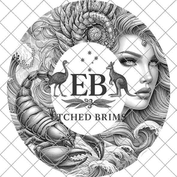 Scorpio Zodiac Hat Design PNG, Laser Engraving File, Western Boho Digital Download, Hat Engraving Design, Western Hat File, EB311