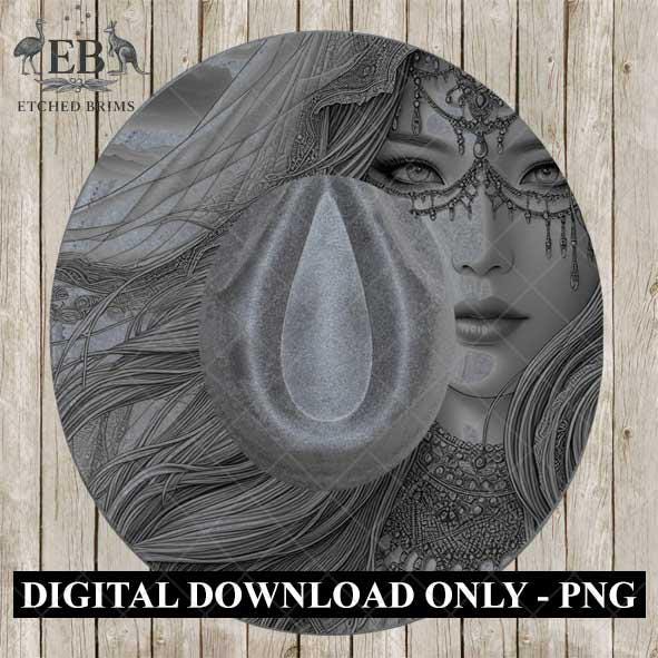 Mysterious Girl 2 Hat File, Hat Burning Design, Digital Download PNG, Hat Burning Template, Hat Laser Engraving Design, Hat File EB452