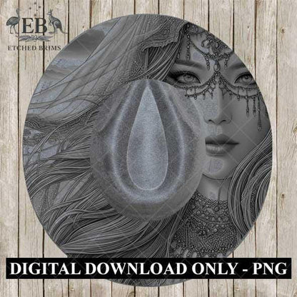 Mysterious Girl 2 Hat File, Hat Burning Design, Digital Download PNG, Hat Burning Template, Hat Laser Engraving Design, Hat File EB452