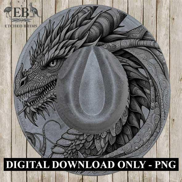 Dragon 2 Hat File, Laser Hat Burning Design, Digital Download PNG, Hat Burning Template, Hat Laser Engraving Design, Hat File EB84