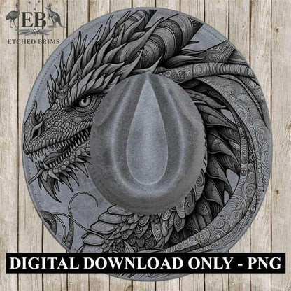 Dragon 2 Hat File, Laser Hat Burning Design, Digital Download PNG, Hat Burning Template, Hat Laser Engraving Design, Hat File EB84