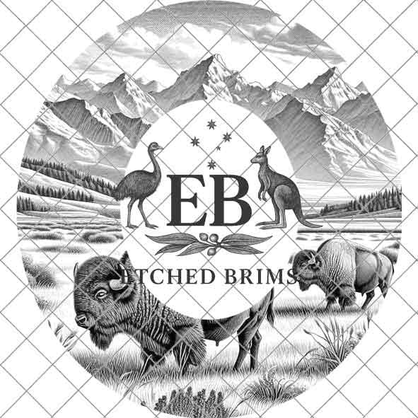 Buffalo Safari 2, Hat Burning Design, Digital Download PNG & PDF, Hat Burning Templates, Laser Engraving Design, Hat Burning Stencils, EB502