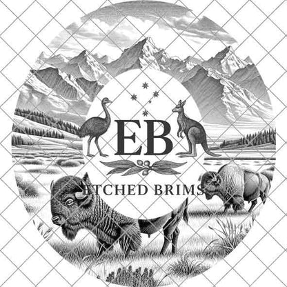 Buffalo Safari 2, Hat Burning Design, Digital Download PNG & PDF, Hat Burning Templates, Laser Engraving Design, Hat Burning Stencils, EB502