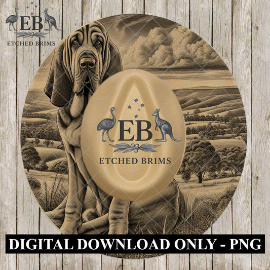 Bloodhound Dog, Hat Burning Design, Laser Engraving Template, PNG, PDF, Digital File for Burning Hat, EB1105