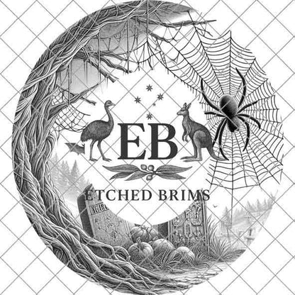 Halloween Hat Template, Spider Web Hat Burning Design, Spooky Season, PNG, Hat Burning Stencil, Hat Burning Design, Engraving Pattern, EB464