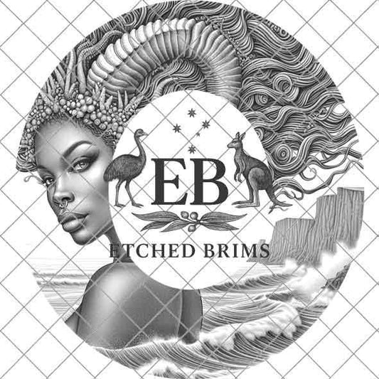 Capricorn Zodiac Hat Design PNG, Laser Engraving File, Western Boho Digital Download, Hat Engraving Design, Western Hat File, EB546