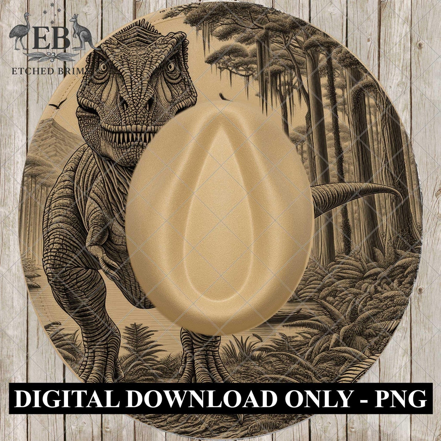 T Rex Dinosaur, Hat Burning Design, Digital Download PNG, Laser Template, Traceable Stencil, EB1010