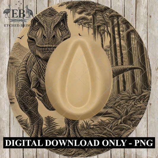 T Rex Dinosaur, Hat Burning Design, Digital Download PNG, Laser Template, Traceable Stencil, EB1010