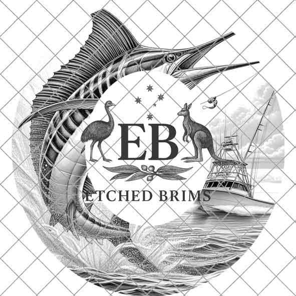 Marlin Fish 17 Hat File, Hat Burning Design, Digital Download PNG, Hat Burning Template, Hat Laser Engraving Design, Ocean, Hat File EB344