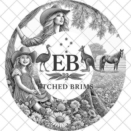 Mother and Daughter Western Hat Burning Design, for Laser Hat Burning, Digital Download PNG, EB929