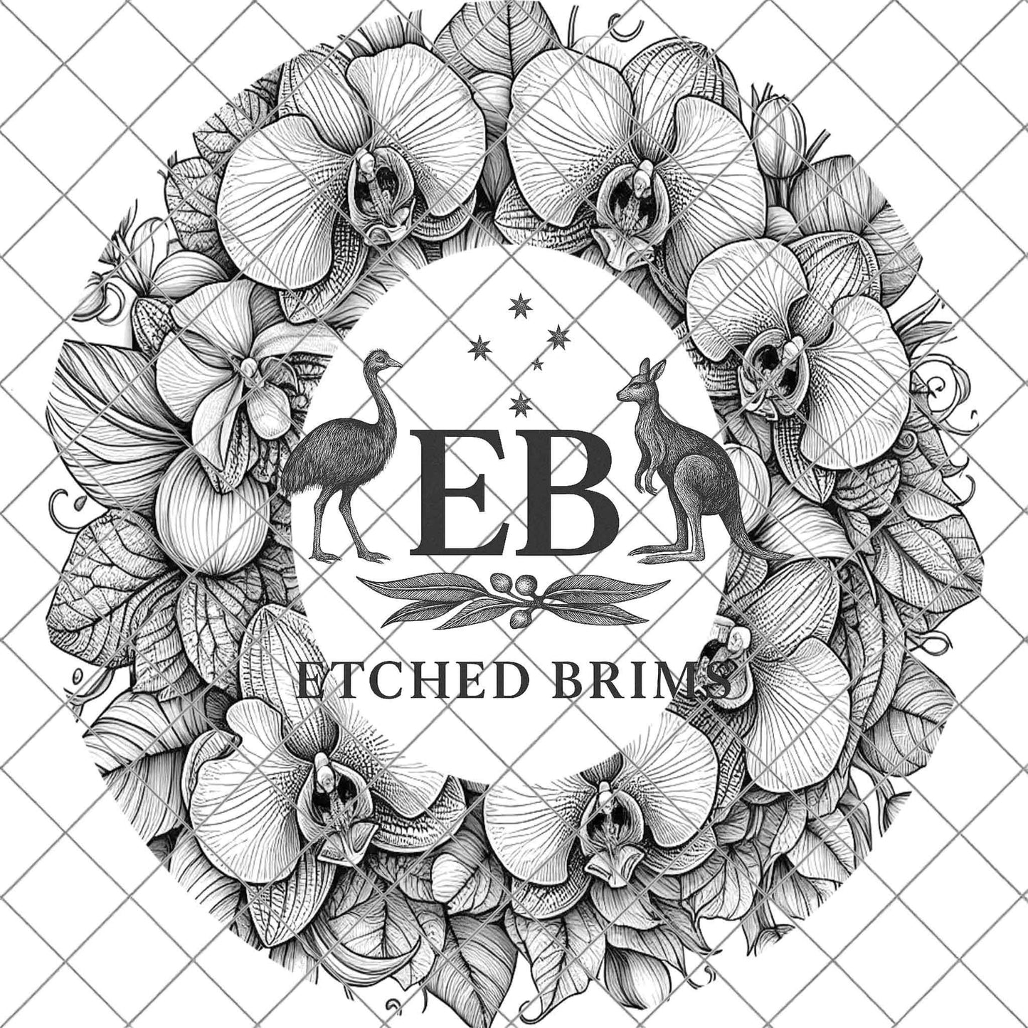 Orchid Flowers 1 Hat File, Laser Hat Burning Design, Digital Download PNG, Hat Burning Template, Hat Laser Engraving Design, Hat File EB635