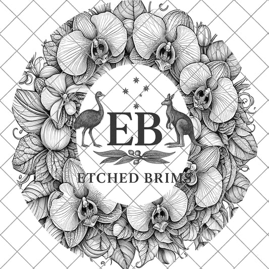 Orchid Flowers 1 Hat File, Laser Hat Burning Design, Digital Download PNG, Hat Burning Template, Hat Laser Engraving Design, Hat File EB635