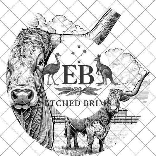 Texas Longhorn Laser Hat Burning Design, Digital Download PNG, Hat Burning Template Hat Laser Engraving Design Wide Brim Hat Laser File EB07