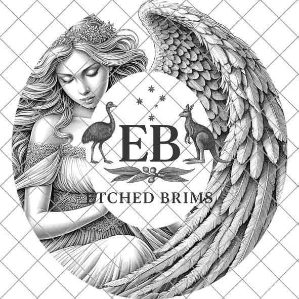 Angel 6, Wings, Laser Hat Burning Design, Digital Download PNG, Hat Burning Template, Hat Laser Engraving Design Wide Brim Hat File EB191