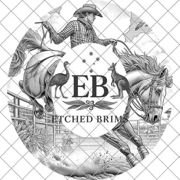 Bronco Rider 3 Rodeo, Laser Hat Burning Design, Digital Download PNG Hat Burning Template, Hat Laser Engraving Design , Horse Hat File EB127