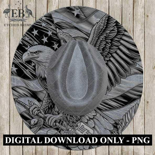 American Eagle and Flag, Hat Burning Design, Hand Burning Stencil included, PDF & PNG, Hat Burning Template, Laser Engraving Design, EB542A