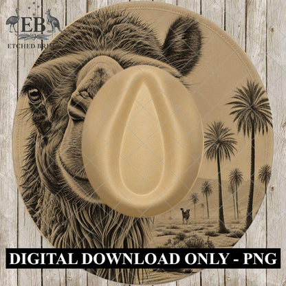 Camel, Hat Burning Design, Western Laser Engraving Template for Wide Brim Fedora, EB851