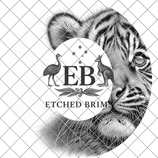 Tiger Cub, Hat Burning Design, Hat Engraving Template, Wide Brim Hat Pattern, Templates Hat Burning PNG, Laser Engraving Stencil, EB785