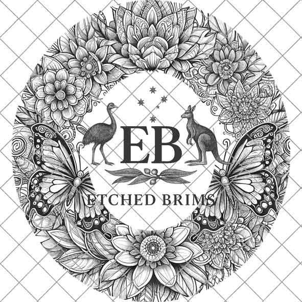 Butterflies Flowers 6 Hat File, Laser Hat Burning Design, Digital Download, Hat Burning Template, Hat Laser Engraving Design, Hat File EB281