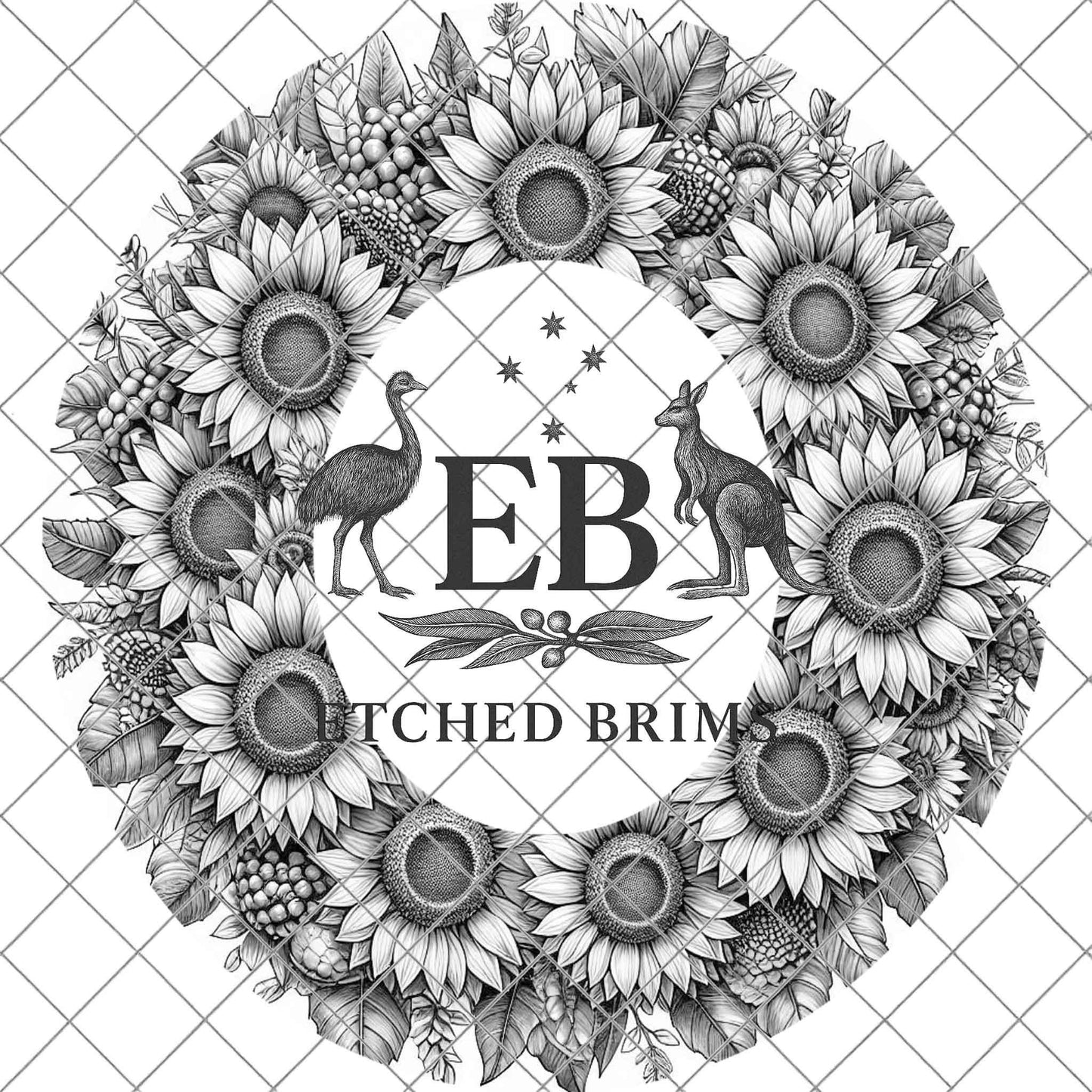 Sunflower Hat Burning Design, Laser Engraving Template for Wide Brim Fedora Hats, EB700