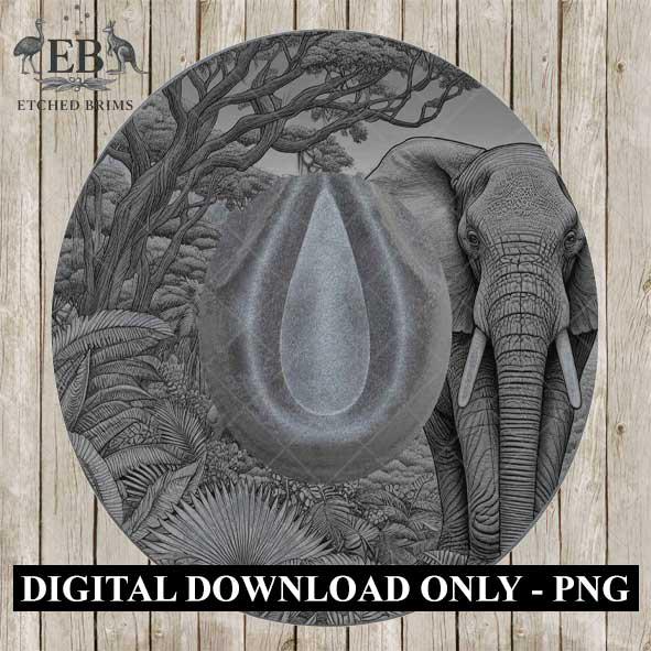 Elephant 6, Hat Burning Design, Digital Download PNG & PDF, Hat Burning Templates, Laser Engraving Design, Hat Burning Stencils, EB497