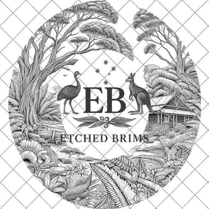 Hat Burning Design, Australian Bush Hut 4, Digital Files PNG & PDF, Hat Burning Template, Laser Engraving Design, Hat Burning Stencil, EB113